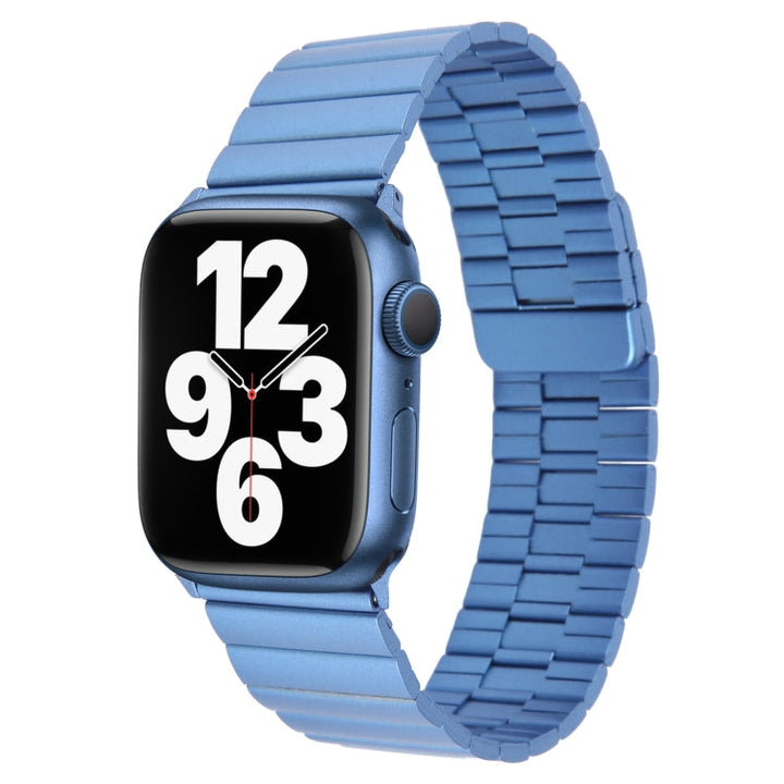 Lisslune | For Apple Watch SE 44mm Bamboo Stainless Steel Magnetic Watch Band (Blue)