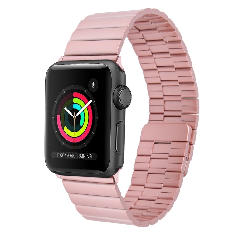 Lisslune | For Apple Watch Series 3 42mm Bamboo Stainless Steel Magnetic Watch Band (Pink)