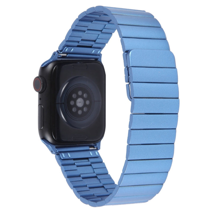 Lisslune | For Apple Watch Series 3 42mm Bamboo Stainless Steel Magnetic Wristwatch (Blue)
