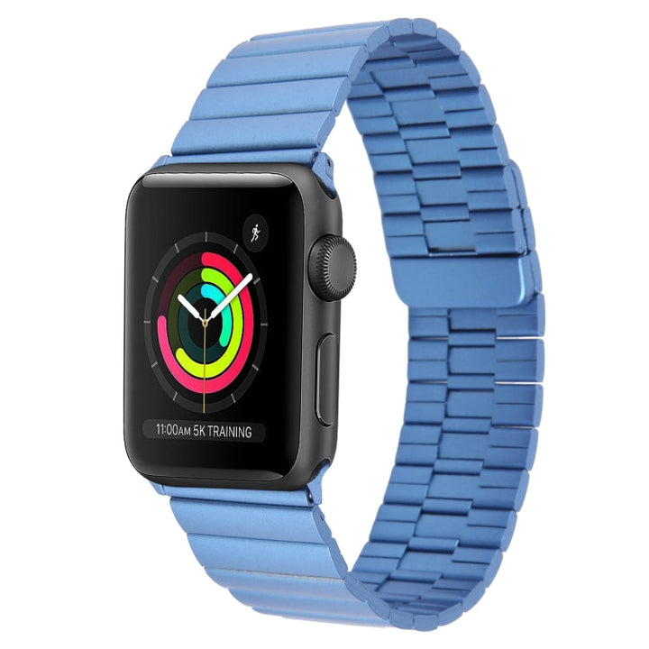 Lisslune | For Apple Watch Series 2 38mm Bamboo Stainless Steel Magnetic Watch Band (Blue)