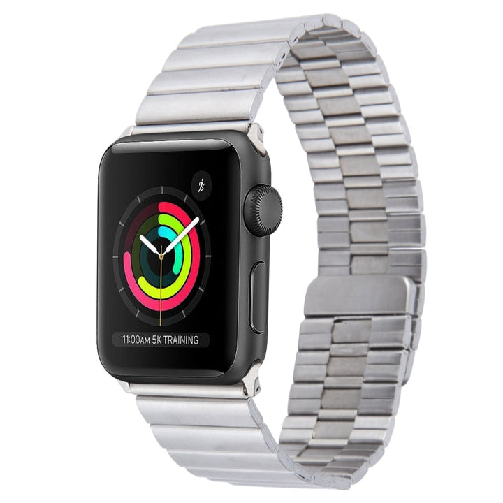 Lisslune | For Apple Watch 42mm Bamboo Stainless Steel Magnetic Watch Band (Silver)