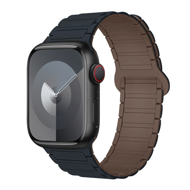 Lisslune | For Apple Watch SE 2023 40mm I-shaped Magnetic Silicone Watch Strap (Midnight Chocolate)