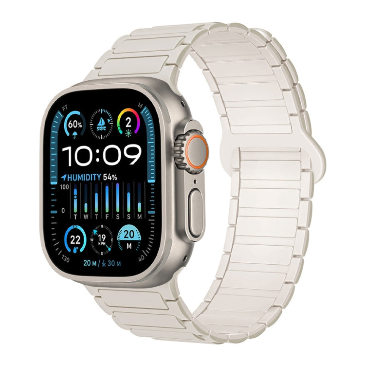 Lisslune | For Apple Watch Ultra 2 49mm I-shaped magnetic silicone watch band (White starlight)