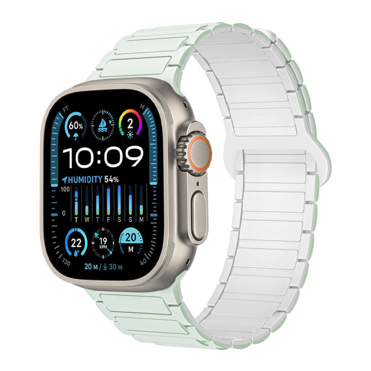 Lisslune | For Apple Watch Ultra 2 49mm I-shaped magnetic silicone strap (Mint white)