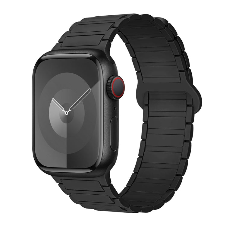 Lisslune | For Apple Watch SE 2022 44mm I-shaped magnetic silicone watch strap (Black)
