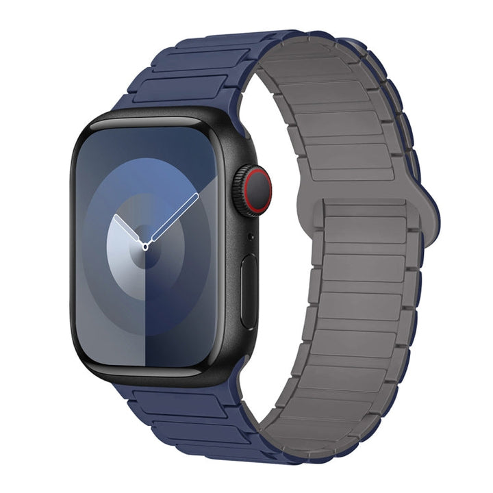 Lisslune | For Apple Watch 38mm I-shaped magnetic silicone watch strap (Indigo Gray)