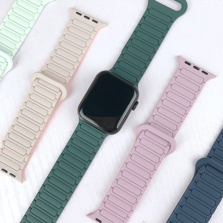 Lisslune | For Apple Watch Ultra 49mm I-shaped Magnetic Silicone Watch Band (Black Red)