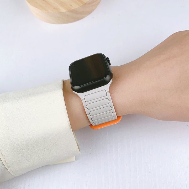 Lisslune | For Apple Watch Ultra 49mm I-shaped magnetic silicone strap (Indigo Gray)