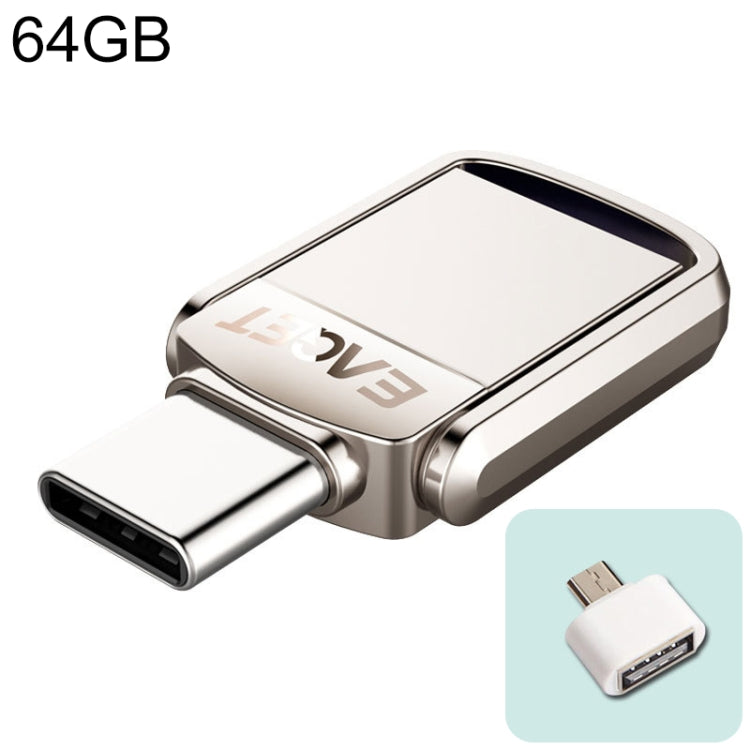 Lisslune | EAGET 64G USB 3.1 + Type-C / USB-C interface metal twister flash U-disk, with micro USB OTG adapter