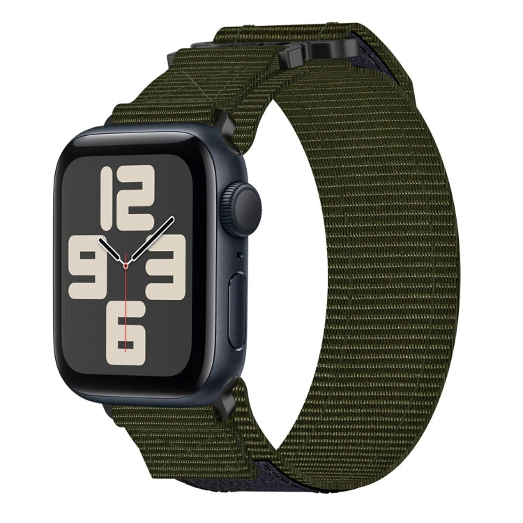 Lisslune | For Apple Watch SE 2023 44mm Nylon Velcro Watch Band (Army Green)