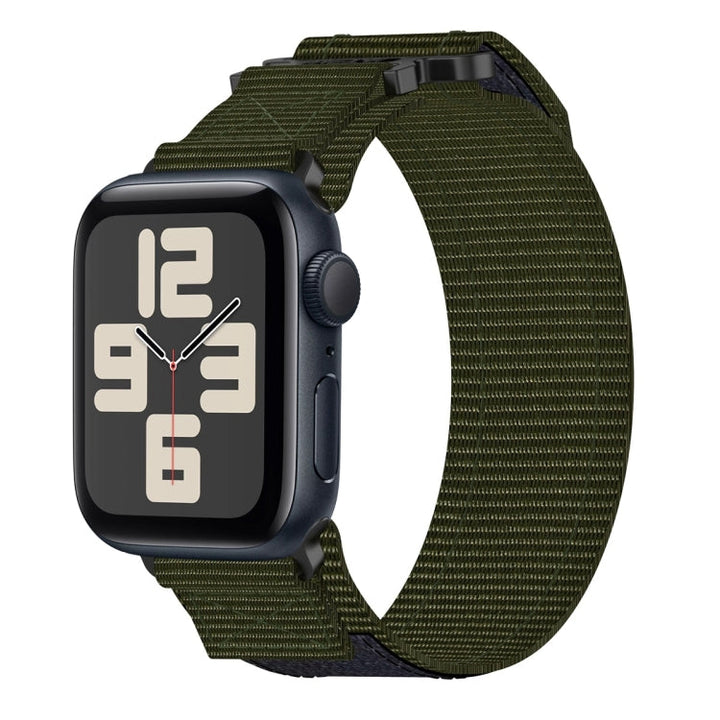 Lisslune | For Apple Watch SE 2023 44mm Nylon Velcro Watch Band (Army Green)
