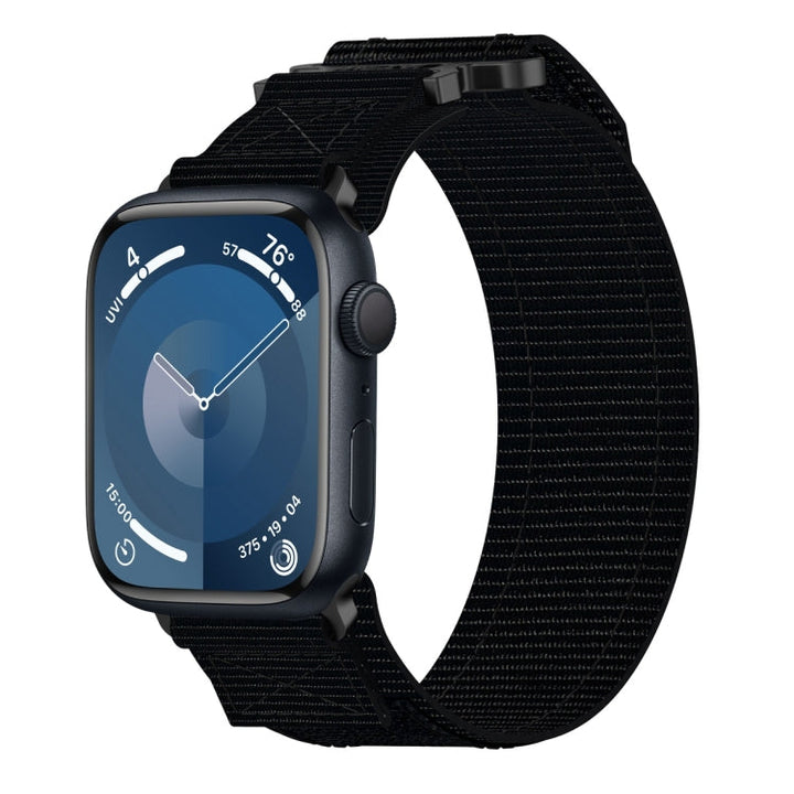 Lisslune | For Apple Watch Series 9 45mm Nylon Velcro Watch Band (Black)