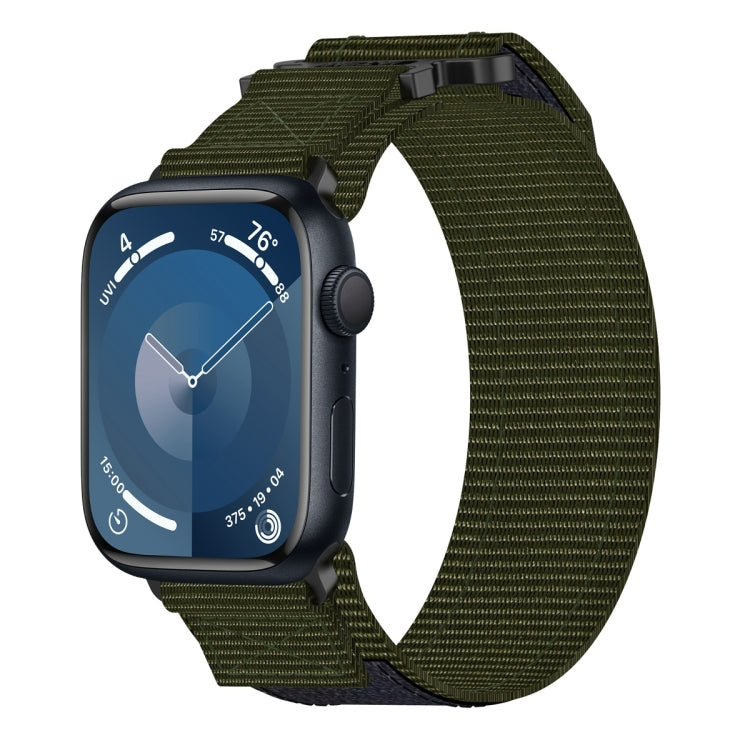 Lisslune | For Apple Watch Series 9 41mm Nylon Velcro Watch Strap (Army Green)