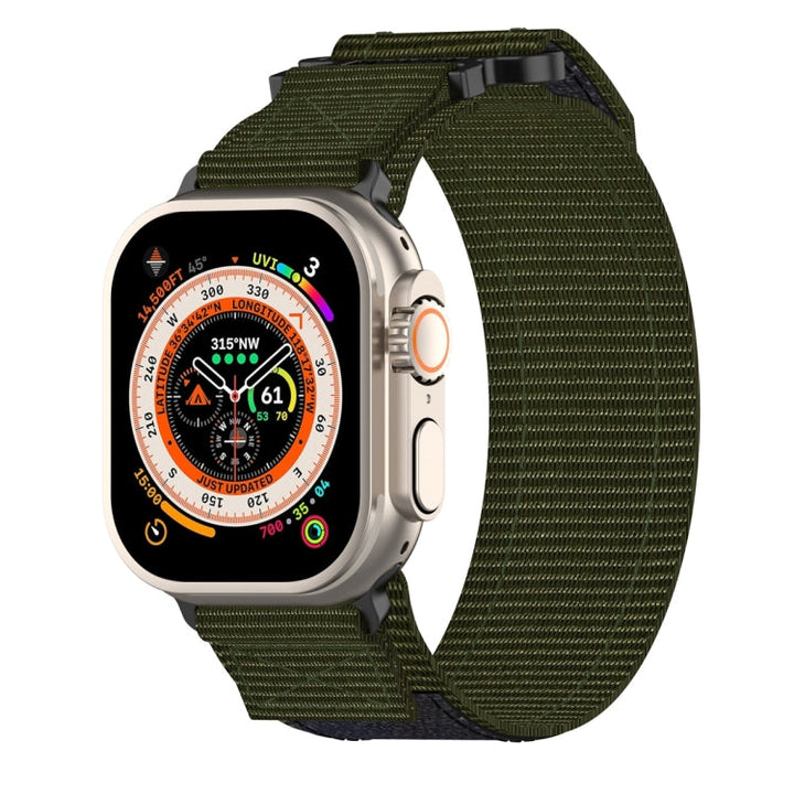 Lisslune | For Apple Watch Ultra 49mm Nylon Velcro Watch Band (Army Green)