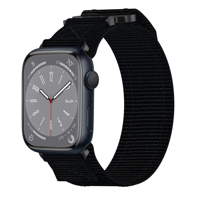Lisslune | For Apple Watch Series 8 45mm Nylon Velcro Watch Band (Black)