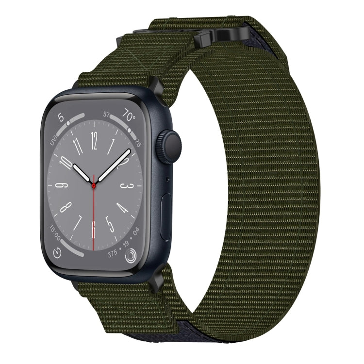Lisslune | For Apple Watch Series 8 45mm Nylon Velcro Wristwatch (Army Green)