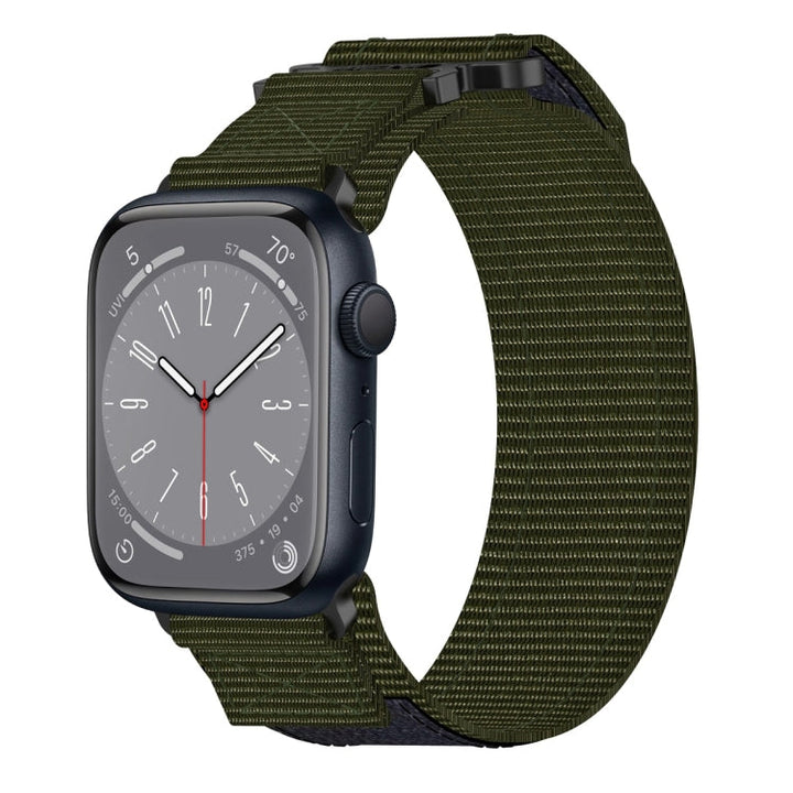 Lisslune | For Apple Watch Series 8 45mm Nylon Velcro Wristwatch (Army Green)