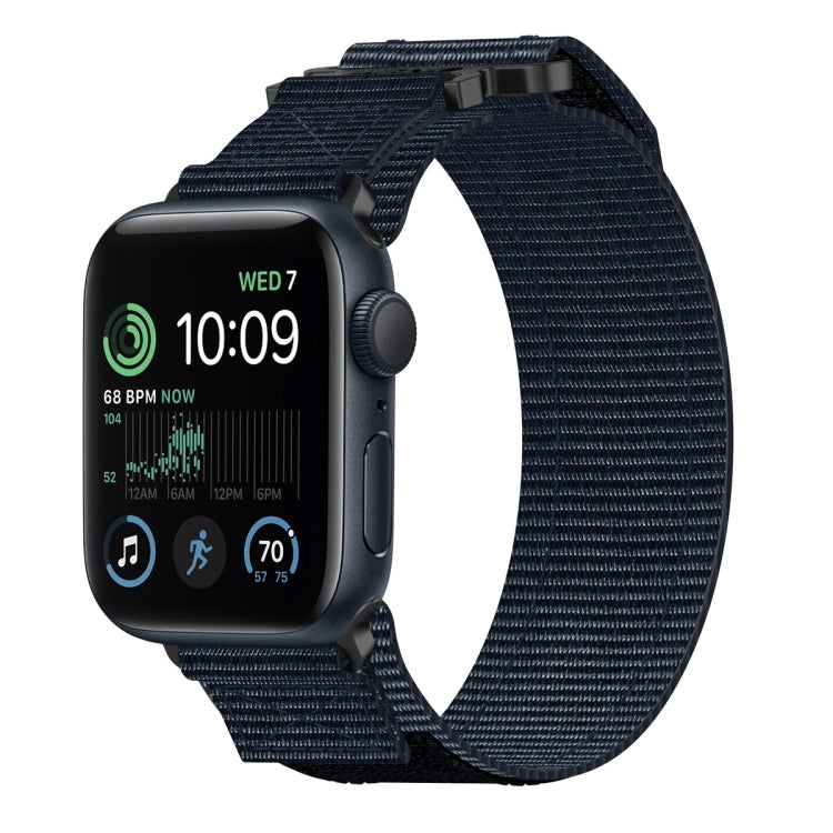 Lisslune | For Apple Watch SE 44mm Nylon Velcro Watch Band (Blue)