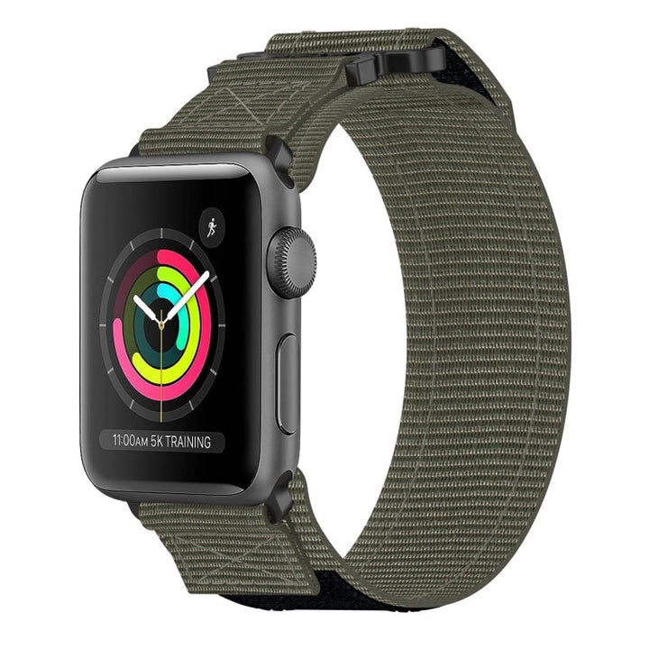 Lisslune | For Apple Watch Series 3 38mm Nylon Velcro Watch Strap (Gray)