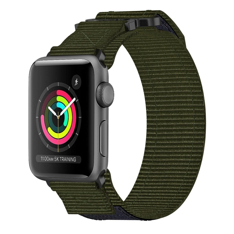 Lisslune | For Apple Watch Series 2 38mm Nylon Velcro Wristwatch Band (Army Green)