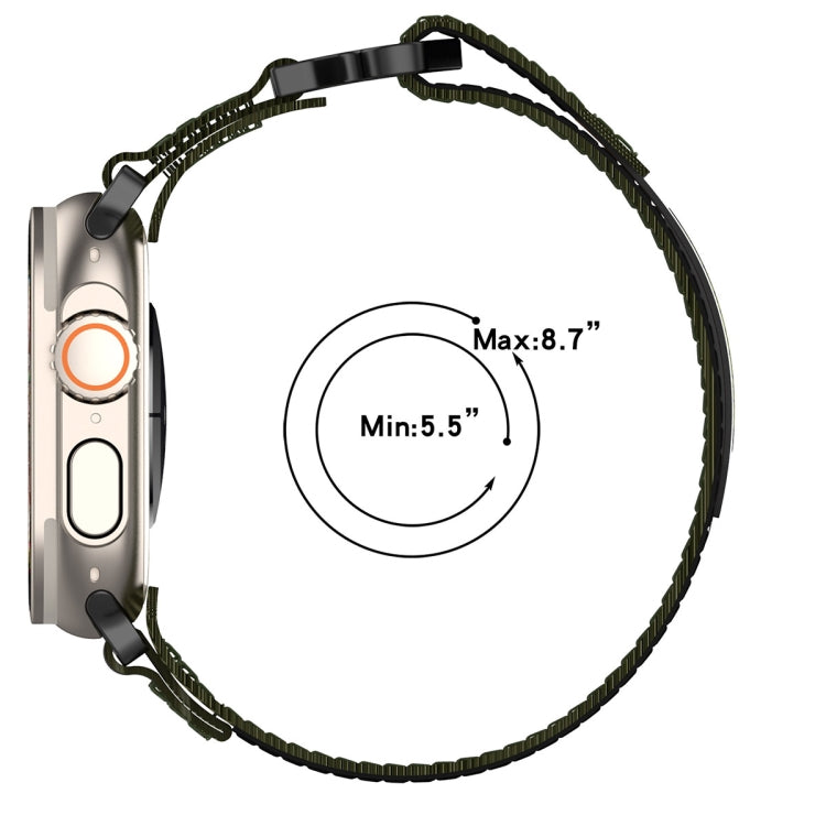 Lisslune | For Apple Watch Ultra 49mm Nylon Velcro Watch Band (Army Green)