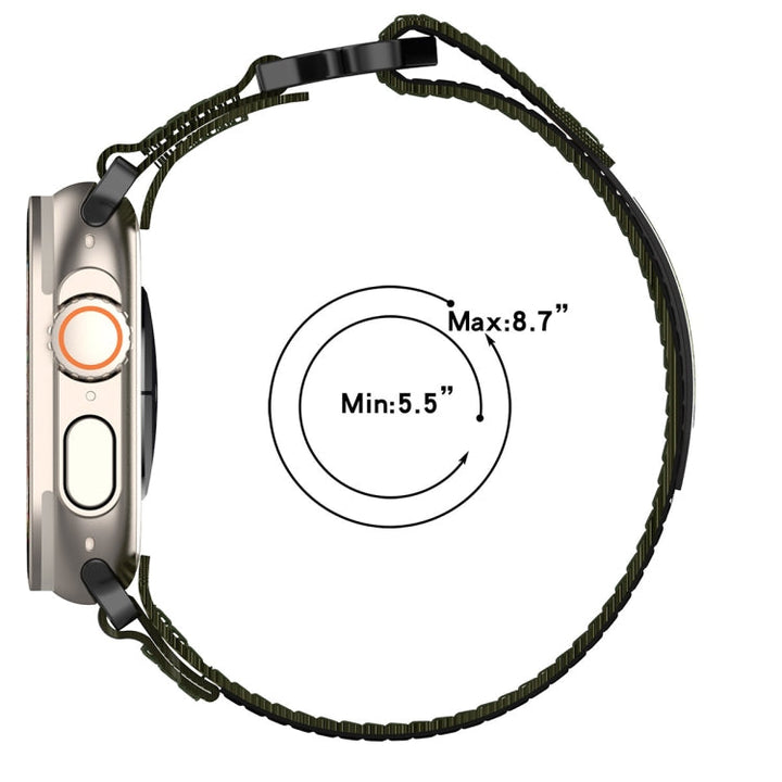 Lisslune | For Apple Watch Ultra 49mm Nylon Velcro Watch Band (Army Green)