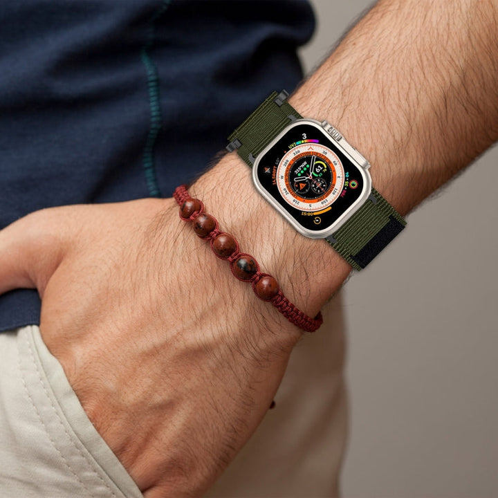 Lisslune | For Apple Watch Ultra 49mm Nylon Velcro Watch Band (Army Green)