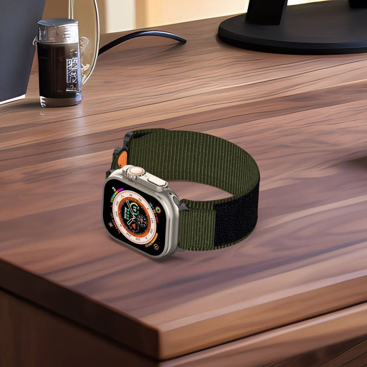 Lisslune | For Apple Watch Ultra 49mm Nylon Velcro Watch Band (Army Green)