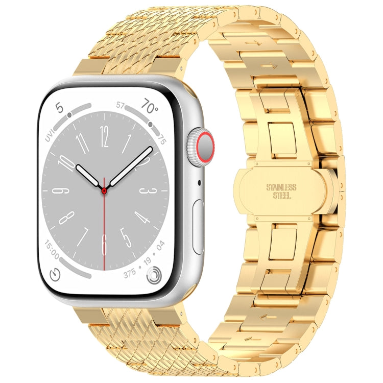 Lisslune | For Apple Watch 42mm Twill Stainless Steel Bracelet (Gold)
