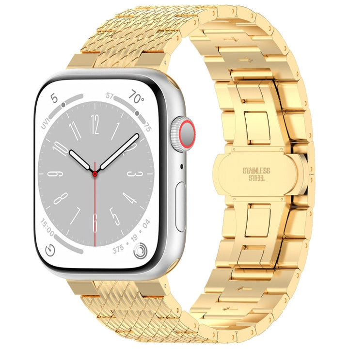 Lisslune | For Apple Watch 42mm Twill Stainless Steel Bracelet (Gold)