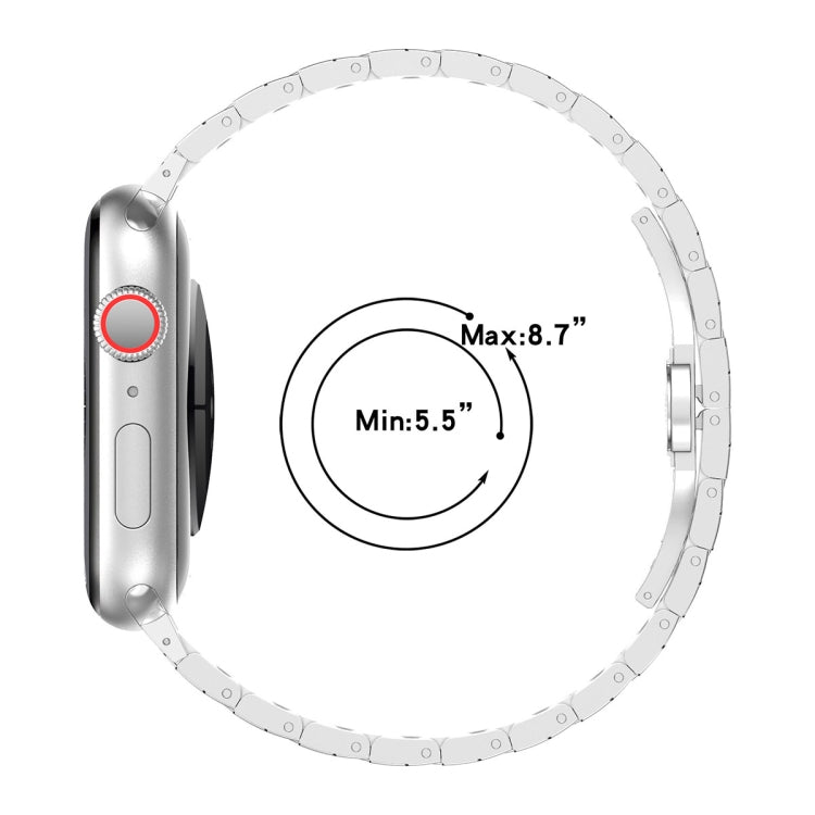 Lisslune | For Apple Watch Ultra 49mm Twill Stainless Steel Watch Band (Black)