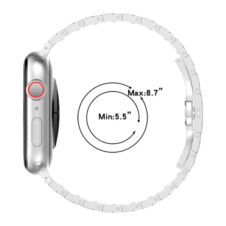 Lisslune | For Apple Watch Ultra 49mm Twill Stainless Steel Watch Band (Black)