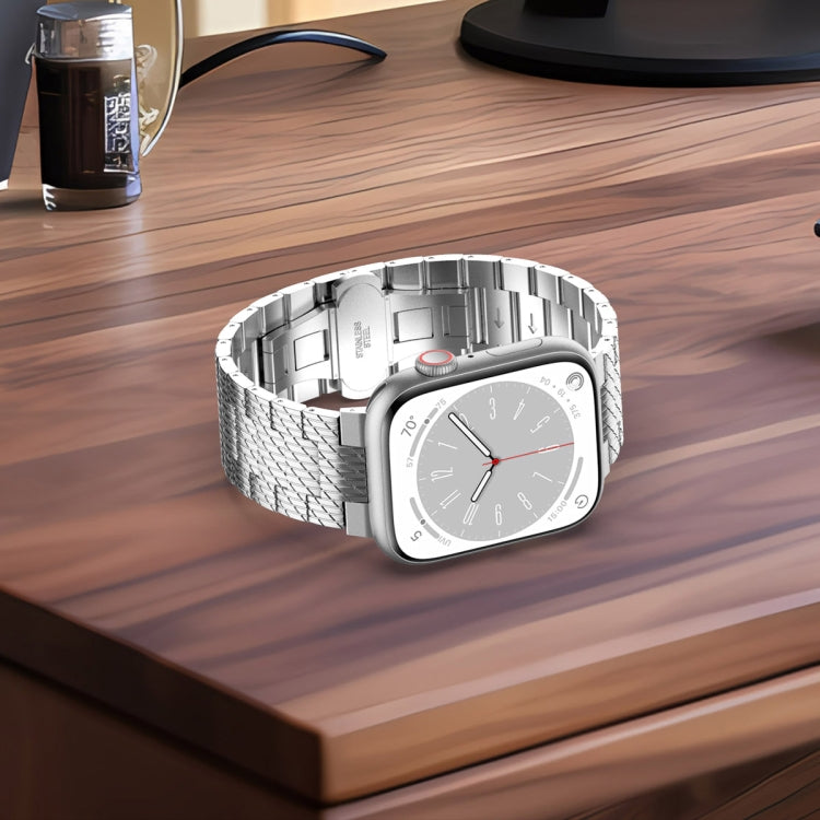 Lisslune | For Apple Watch Ultra 49mm Twill Stainless Steel Band (Gold)