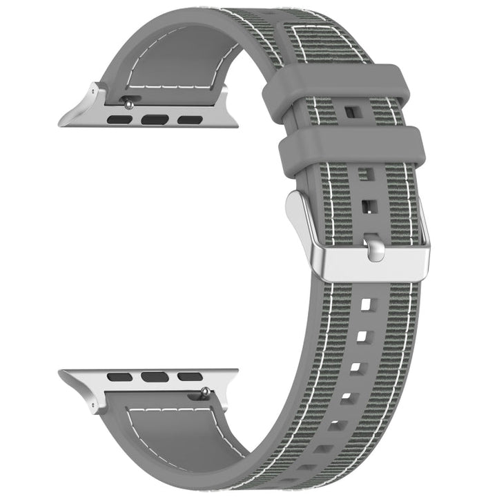 Lisslune | For Apple Watch Ultra 49mm Neat Buckle Hybrid Nylon Braided Silicone Strap (Gray)