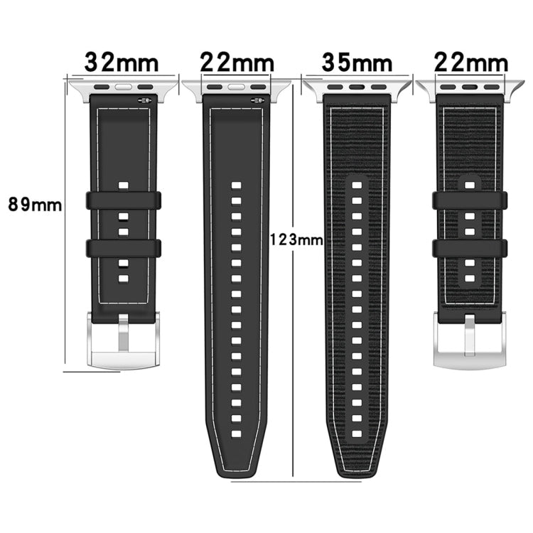 Lisslune | For Apple Watch Ultra 49mm Official Buckle Hybrid Nylon Braided Silicone Watch Band (Gray)