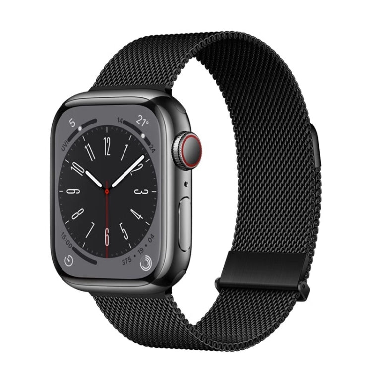 Lisslune | For Apple Watch Series 8 45mm ZGA Milanese Magnetic Metal Strap (Black)