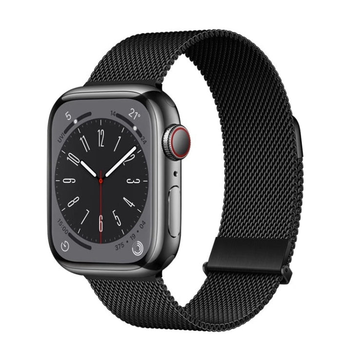 Lisslune | For Apple Watch SE 44mm ZGA Milanese Magnetic Metal Strap (Black)