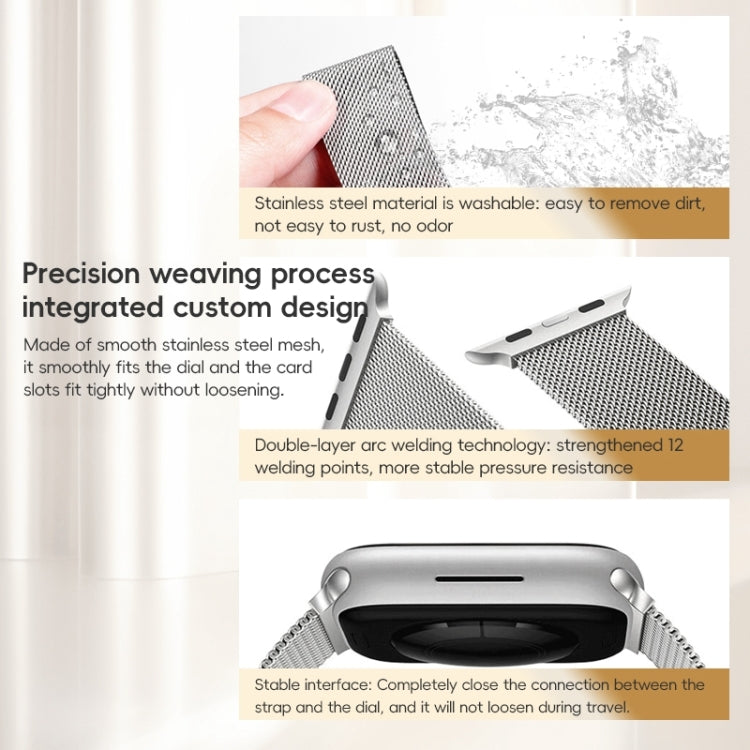 Lisslune | For Apple Watch SE 2023 44mm ZGA Milanese Magnetic Metal Strap (Silver)
