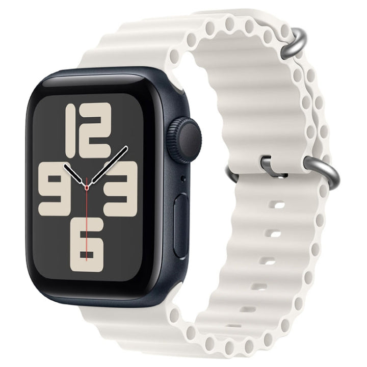 Lisslune | For Apple Watch SE 2023 44mm ZGA Ocean Silicone Watch Band (White)