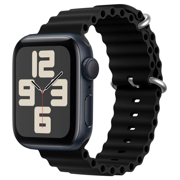 Lisslune | For Apple Watch SE 2023 44mm ZGA Ocean Silicone Watch Band (Black)