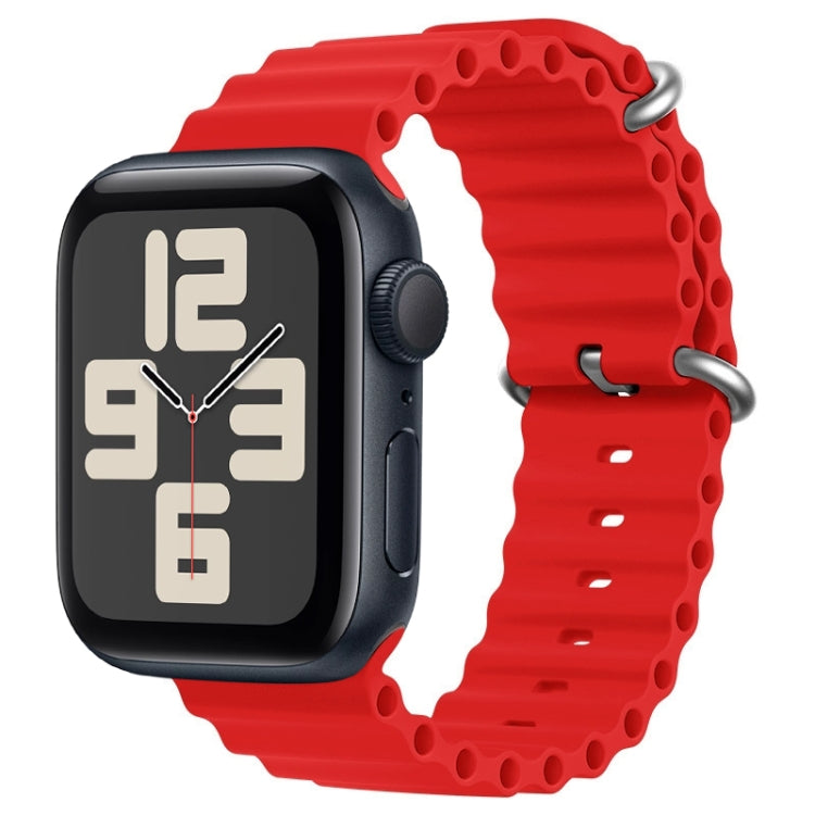Lisslune | For Apple Watch SE 2023 44mm ZGA Ocean Silicone Watch Band (Red)