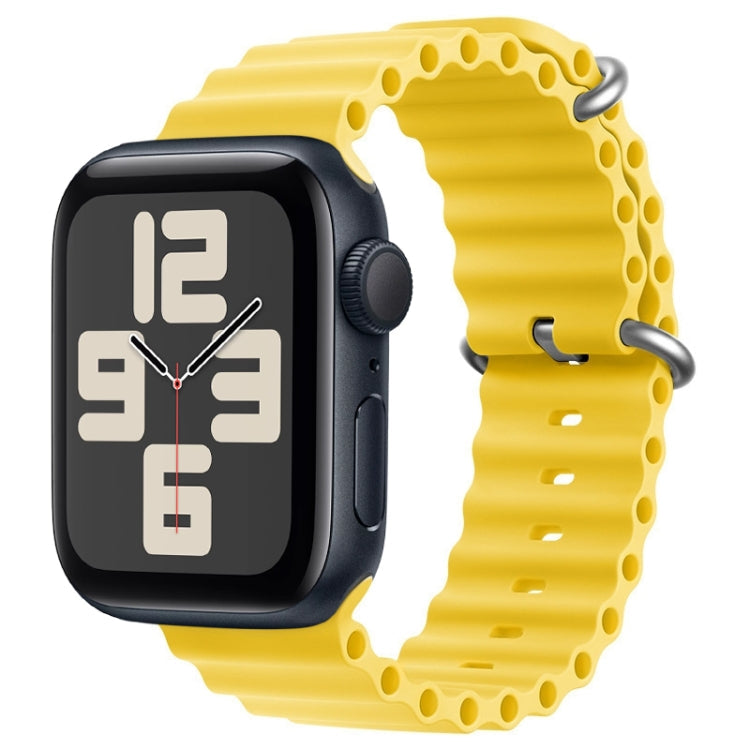 Lisslune | For Apple Watch SE 2023 44mm ZGA Ocean Silicone Watch Strap (Yellow)