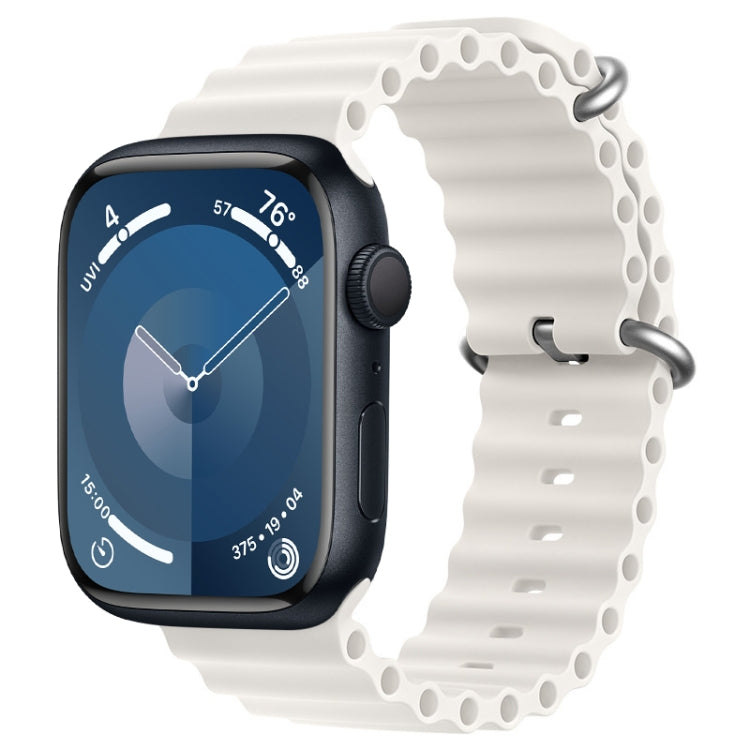 Lisslune | For Apple Watch Series 9 45 mm ZGA Ocean Silicone Strap (White)