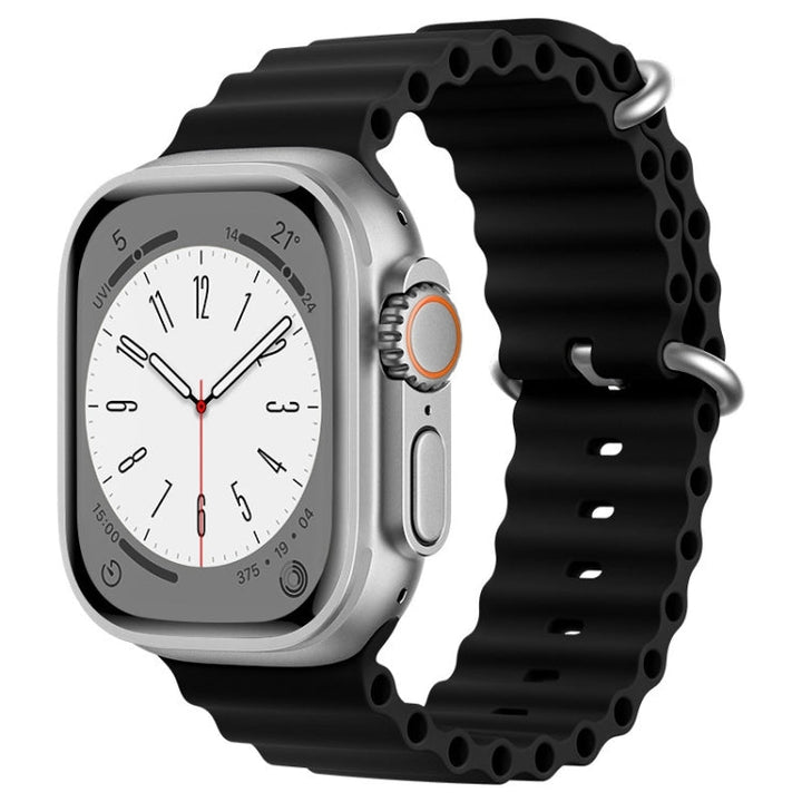 Lisslune | For Apple Watch Ultra 49mm ZGA Ocean Silicone Band (Black)