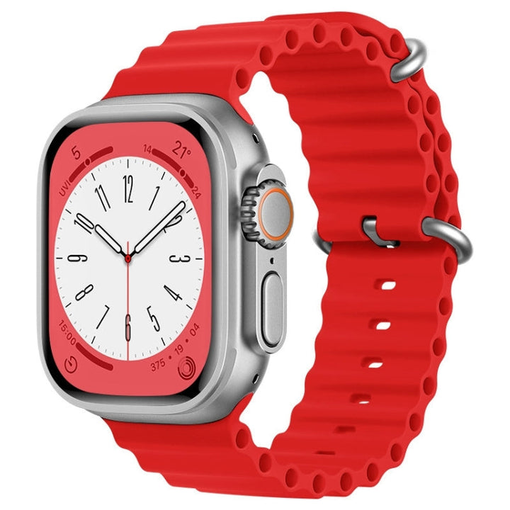 Lisslune | For Apple Watch Ultra 49mm ZGA Ocean Silicone Watch Strap (Red)