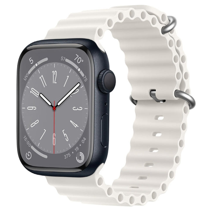 Lisslune | For Apple Watch Series 8 45mm ZGA Ocean Silicone Watch Band (White)