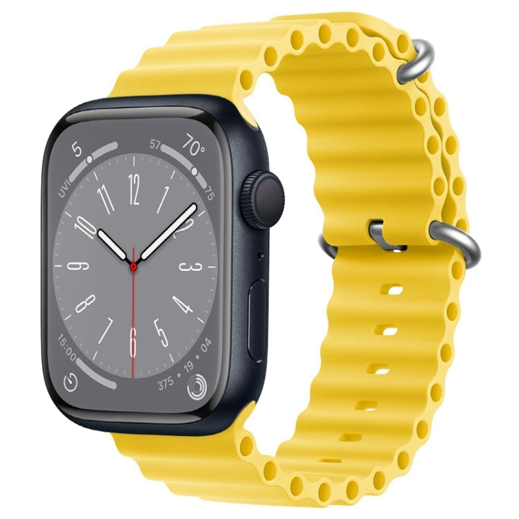 Lisslune | For Apple Watch Series 8 45mm ZGA Ocean Silicone Watch Band (Yellow)