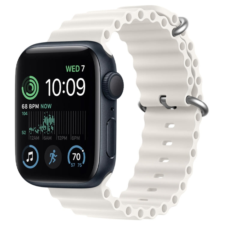 Lisslune | For Apple Watch SE 44mm ZGA Ocean Silicone Watch Band (White)