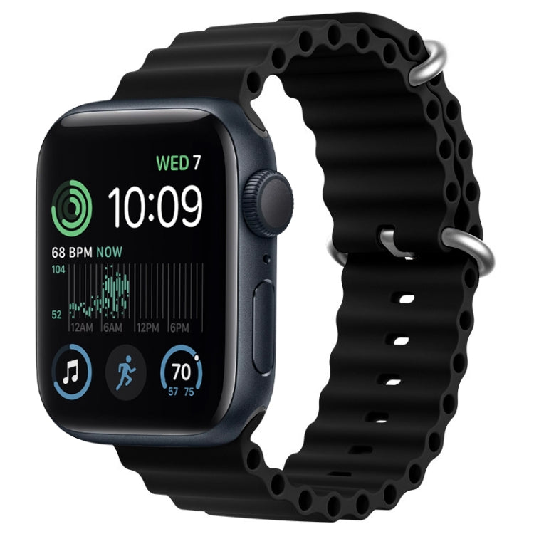 Lisslune | For Apple Watch SE 44mm ZGA Ocean Silicone Band (Black)