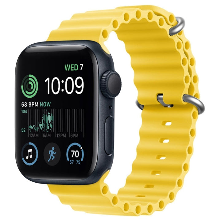 Lisslune | For Apple Watch SE 44mm ZGA Ocean Silicone Watch Strap (Yellow)